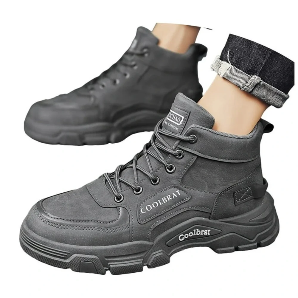 Juosiy Work Boots for Men Lightweight Casual Leather
